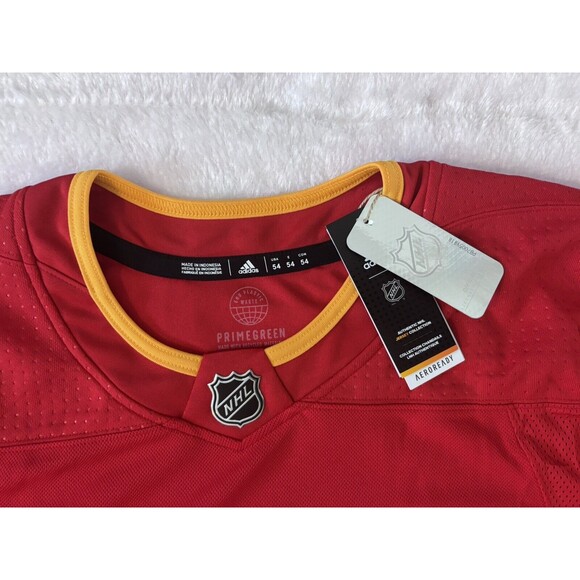 Calgary Flames MIC Adidas Primegreen Size 54 Home Red Sewn Jersey NWT - Picture 3 of 10